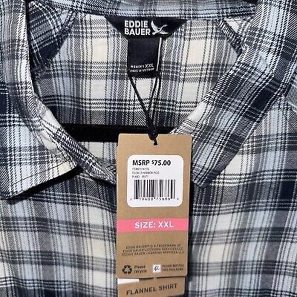 NWT Eddie Bauer Women's XXL Performance Flannel Shirt (MSRP $75) - Picture 2 of 7